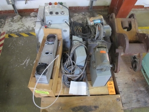 LOT TO INCLUDE: MISC. CONTROL BOX, INFRARED SENSOR, POWER SUPPLIES, (2) DAYTON MOTORS, MODEL #6K580, 1/2 HP, 3450 RPM, (1) EMERSON MODEL # SA55CXGBT-3922, 1/3B HP, 3450 RPM. LOADING & HANDLING FEE $15-4036